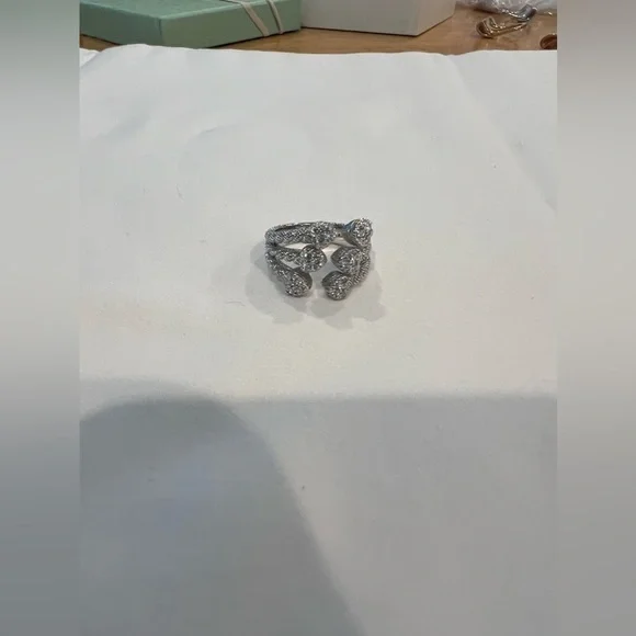 Judith Ripka Silver CZ Cluster Ring - Picture 8 of 13